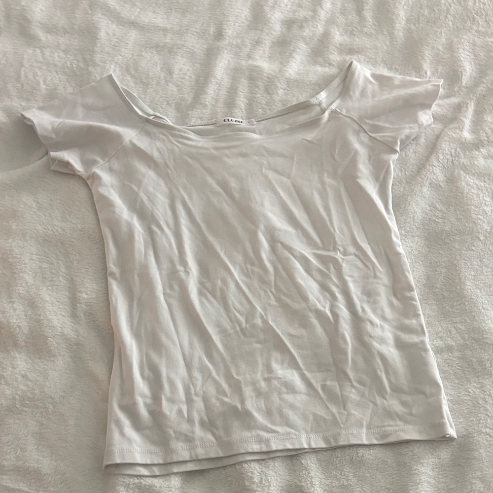 Zara Off-Shoulder White Tee